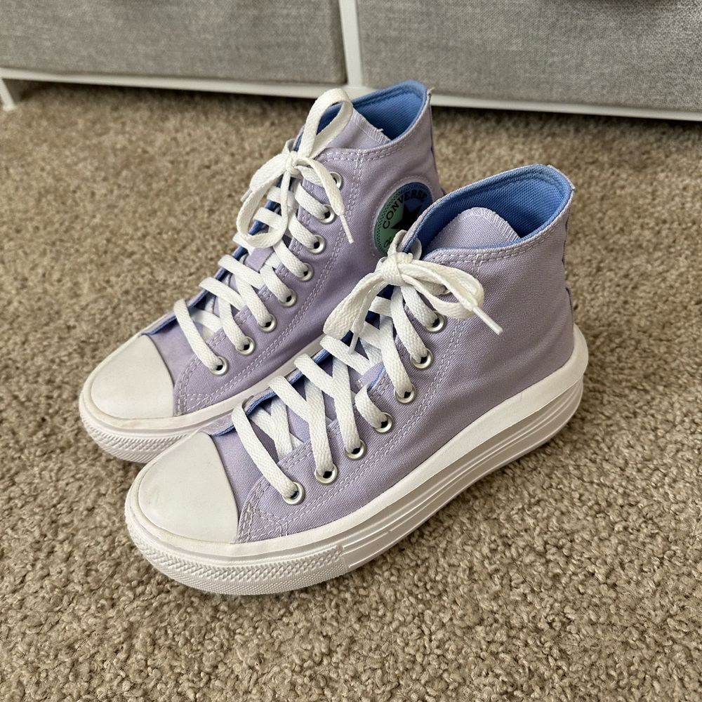 lavender converse move platform